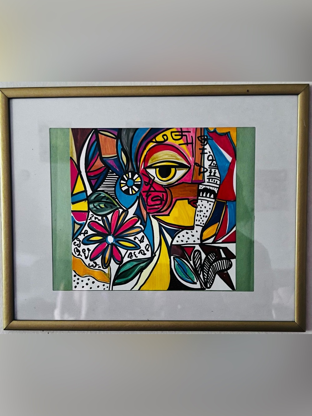 Vibrant Multicolor Abstract Floral Painting - Framed Wall Art